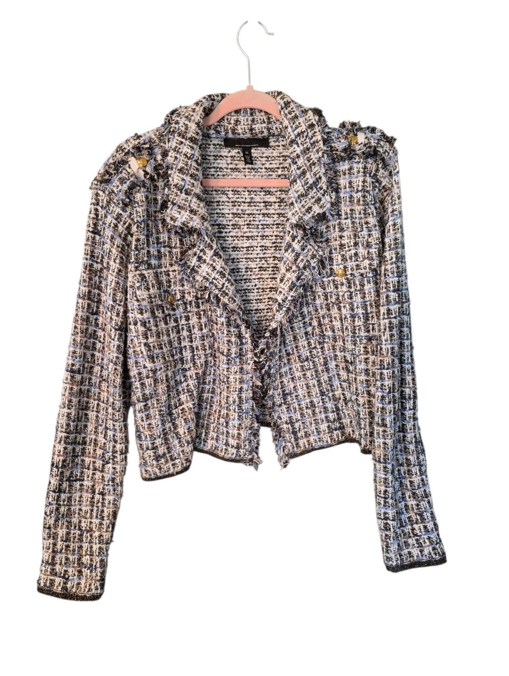 WHBM tweed fringed sweater jacket - XL. S3